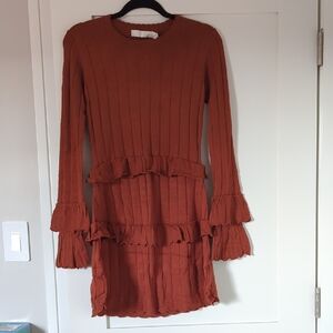 Rachel Parcell Knit Orange Dress Medium NWT